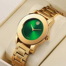 Skmei Women's Elegant Round Dial Quartz WatchFashion Waterproof Watch For Party, DailyClothing Decor, All-Match & ExquisiteWatch For Birthday Gift, Fashion Women'sWatches - 綠色 - 查看 10