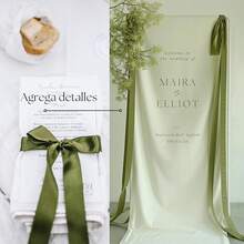 Rollo Listón De Tela Satinado 3.8cm Ancho y 45 Metros largo. Para Decoración, Envoltura De Regalo, Manualidades, Flores Eternas, Cinta Para El Cabello, Moños, Arreglos Florales, Ramos yás. MARCA JACK BROTTHERS (Verde Olivo) - Verde Oliva - Ver 7