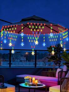 1 buah Lampu Segitiga Surya, Lampu Suasana Dekoratif Luar Ruangan LED, Lampu Batang Es Kepingan Salju Natal, Lampu String Peri Surya, 8 Mode, Putih Hangat/Warna Opsional, Cocok Untuk Dekorasi Taman, Teras Atap, Pesta Ulang Tahun dan Pesta Liburan, Lampu Strip Surya, Lampu String Surya (500mAh) - energi matahari - View 9