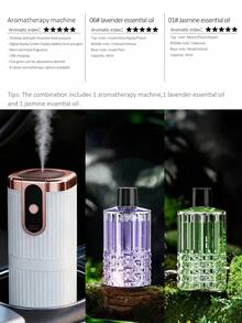 1 máy khuếch tán tinh dầu điện màu trắng, thích hợp sử dụng tại nhà, xe hơi, khách sạn, có thể treo tường/để bàn, 5 chế độ hoạt động, sạc USB, 6 lựa chọn tinh dầu. Thích hợp cho ô tô, nhà ở, phòng khách, phòng ngủ chính và văn phòng. Cung cấp nhiều tùy chọn bộ sản phẩm (Tùy chọn: 1/2/3 chai tinh dầu + 1 máy khuếch tán) để lấp đầy căn phòng bằng hương thơm. - trắng - Xem 17