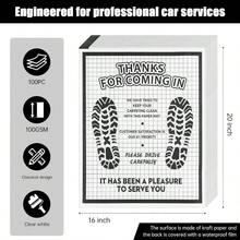 100 Pcs White Paper Floor Mats For Cars 16x20 Disposable Auto Floor Pads Made Of Kraft Paper Waterproof Thank You Car Mats For Car Detailing Dealership Automotive Supplies Gift - 白色100件 - 查看 3