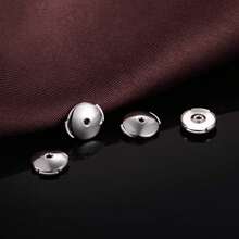 Earring Backs - Locking Safety Lifter Secure Hypoallergenic Silver Magic Earring Backs Replacement For Stud - B:扁平耳環底托 - 金色和銀色 - 查看 11