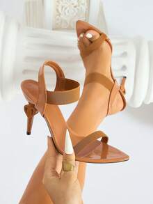 Sandalias de tacón alto elegantes y sexy con correa abierta en el dedo, tobillo curvo y cómoda suela de goma de alta calidad, suave y amigable con la piel, con punta puntiaguda y tacón de aguja en forma de corazón, adecuadas para discoteca, fiesta, pasarela, banquete, exterior, calle, Día de San Valentín, Día de la Madre, Día de la Mujer, regalo de Año Nuevo