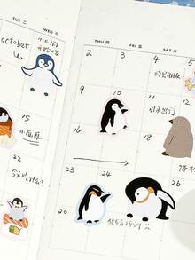 1卷合成纸模切和纸胶带，极地邮件系列，可爱动物主题剪贴簿胶带 - 彩色 - 查看 3