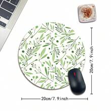 花朵图案圆形鼠标垫，高品质纹理鼠标垫，莱卡布材质，可水洗，尺寸 20 * 20 厘米，防滑橡胶底座，单只重量 47 克 - 彩色 - 查看 12