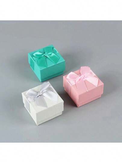 4pcs/1pc, Korean Style Bow Style Jewelry Box Gift Box Necklace Stud Bangle Jewelry Jewelry Packaging Box Jewelry Box Ring Box, Cheapest Items Available, Small Business Supplies, Packaging Box, Wedding Decorations, Wedding, Gift Box, Wedding Stuff, Wedding Favors For Guest, Travel Essential ,Room Decor