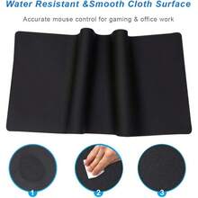 XXL Professional Large Mouse Pad And Computer Game Mouse Mat 35.4x15.7x0.12IN 90x40 Black - 90x40黑色 - 查看 5