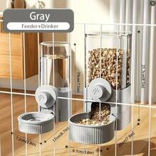 Hanging Automatic Pet Feeder/Waterer, Gravity Cat Automatic Feeder Waterer With Container Bowl, For Cages