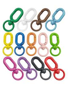 Hebilla oval de metal de moda, se puede abrir como llavero, gancho para bolso, clip de extensión, hebilla para cadena de perro, accesorios de equipaje, hebilla para senderismo, muy adecuada para usar mientras se viaja, accesorios de viaje, adecuada para correas de billetera, llaves, manualidades, ganchos, accesorios DIY - Multicolor - Ver 8