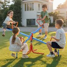 Kids Seesaw, 110 Lbs Load Capacity Per Seat, Sit And Spin Teeter Totter With 4-Prong Support Legs, Kids Outdoor Playground Equipment, Swiveling 360 Degrees Rotating For Children Aged 3+, 4 Seats - 110 lbs - 查看 9