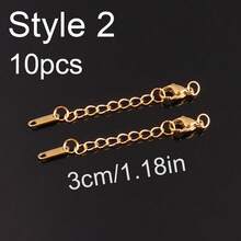 10个不锈钢龙虾扣连接器，用于DIY珠宝制作，5厘米几何心形尾链 - 龍蝦扣尾鏈 - 查看 16