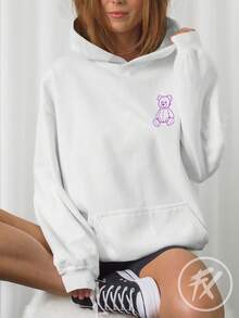 Bear Sweatshirt Be Yourself Be Yourself Humor Bear  3160 - Blanco - View 4