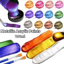 250克/瓶，12色，8.45液盎司/瓶大容量，专业高品质室内/室外丙烯颜料，适用于墙绘，常规颜色，颜料丰富，鲜艳，不透明，快干，适用于画布、木材、织物、工艺品、纸张，是艺术家、业余爱好者、学校和返校季的理想之选。