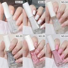 6PCS/Set 10ml Peelable Water-Based Nail Polish, Odorless, Free Baking Quick Drying Lasting Nail Lacquer For Salon DIY At Home, Multicolor For Choice Nails - Multicolor - View 16