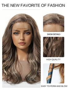 13*4 HD Lace Wig Fashion And Halloween Wacky 16-Inch Long Curly Hair 13*4 HD Lace Area Without Bangs Heat-Resistant Synthetic Hair,For Daily Wear, Parties, Halloween & Cosplay