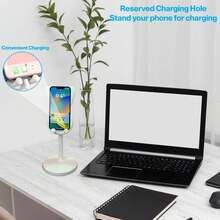 1pc Cute Rabbit Ear Adjustable Phone/Tablet Stand, Stable Base, Compatible With IPad And Smartphones, Suitable For Video Watching And Live Streaming, Plastic Material - Multicolor - View 8