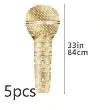 10/12 pièces Accessoires de microphone gonflable, microphone en PVC pour divertissement, décoration de scène, accessoires de fête gonflables, cadeaux, set de microphone gonflable - style moderne, sans alimentation, sans plumes, convient pour Noël, Halloween, Festival des lanternes, rentrée scolaire, fête des célibataires, anniversaire et concert de musique, fête à thème, accessoires de scène