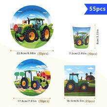 Green Farm Harvester 10-Piece Disposable Plate, Napkin And Cup Set, Includes Plates, Napkins And Cups, Suitable For 10 Guests, Disposable Paper Plates Party Supplies For Birthday, Wedding, Party, Family Picnic - Multicolor - View 2