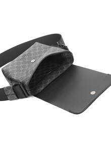 1pc Peach Tree Men's Messenger Bag, PU Leather Flap Crossbody Shoulder Bag, Casual Versatile Daily Use Small Square Bag Pouch - Multicolor - View 6