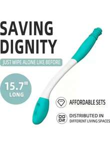Toilet Aids For Wiping - 15" Long Reach Comfort Butt Wiper Tools - Bathroom Bottom Buddy Wiping Self Assist For Disabled,Elderly,Pregnant,Overweight People And Back Surgery Recovery