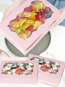 1/3/15pcs - Cookies & Pastries Boxes With Clear Window, Size: 7 X 4.3 X 1.5 Inches, Kraft Paper Material, Premium Baked Goods Gift Boxes For Desserts, Weddings, Parties, Christmas, Birthdays - Multicolor - View 10