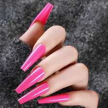 Long Coffin Nails - 100pc Hot Pink Press Ons, XL Fake Nails, Full Cover Acrylic Pink Ballerina Nails For Women & FFgirls{Inchcolor_nameinch:InchHotPinkinch} - 亮粉紅色 - 查看 7