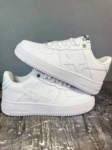 A BATHING APE Leather Classic Comfortable Low-Top Fashion Sneakers, Unisex