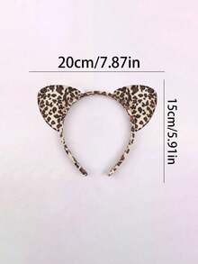 Animal Costume Set, Animal Headbands Ears Headband And Tail Set Animal Ears Headband For Cosplay,Leopard Print Outfit - Multicolor - View 9