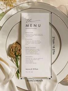 20pcs Custom Elegant Minimal Wedding Menu, Personalized Modern Script Dinner Menu, Editable Reception Menu, Minimalist Wedding Menu Card, Custom Menu Template, Elegant Wedding Supplies, Wedding Reception Menu, Engagement Party Menu, Bridal Shower Menu, Anniversary Dinner Menu, Customizable Menu Design - Multicolor - View 11