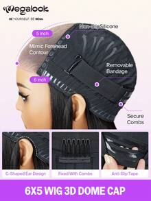 Megalook Lace Front Wig, 6x5 Inches Wavy Lace Wig, Transparent Lace, Pre-Cut & Pre-Bleached, Tiny Knots Lace Closure, Natural Looking Hair Wig