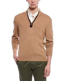 Bruno Magli Plaited 1/4-Zip Merino Wool Mock Neck Sweater - Nhiều màu - Xem 2
