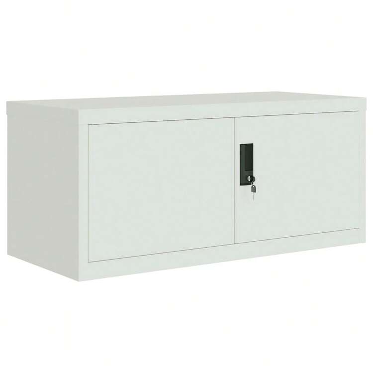vidaXL Aktenschrank Hellgrau 90x40x130 Cm Stahl - 灰色 - 查看 3