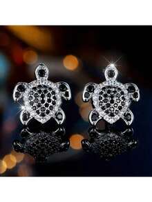 Pair Of Cute And Exquisite Turtle Earrings, Women's Party Banquet Fashion Accessories - 藍色 - 查看 6