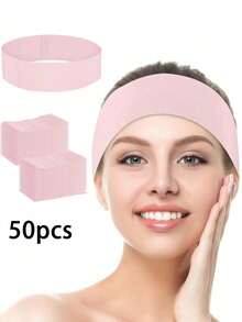 50 件一次性无纺布 Spa 头带，柔软有弹性面部护理发带，适用于女士沙龙，白色，护肤头带，美容，护肤产品，水疗，自我护理，护肤工具，面部护理，美容师用品，皮肤，洗面奶，面部 - 彩色 - 查看 17