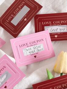 10pcs Scratchable Heart-Shaped Coupon, Handmade Valentine's Day Love Coupons, Valentine's Day Card, Greeting Card, Creative Birthday Gift (Suitable For Both Men And Women), Couple/Spouse Gift, Wedding Anniversary Gift, Mother's Day Card, Surprise Gift, Valentine's Day Gift, Party Favor, Party Game - Multicolor - View 11