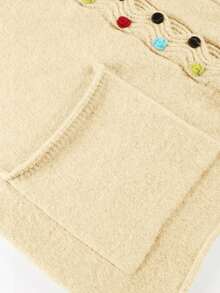 Women's Casual Cardigan, High-Quality Knitted Fashionable Knitwear Top, Autumn/Winter - Apricot - View 6