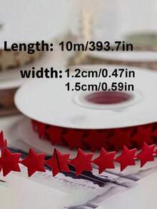 10米圣诞优雅丝带，圣诞星丝带 - DIY礼品花卉包装配件，DIY礼品花卉包装和装饰，发饰礼品包装，适合手工制作、礼品包装和情人节装饰，时尚丝带珠宝礼盒包装丝带日常装饰 - 彩色 - 查看 5