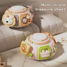 1个婴儿卡通狮子拍手鼓多功能声光音乐早教玩具，适合日常使用 - 彩色 - 查看 4