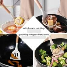 [19 Piece KITCHEN UTENSILS SET]Kitchenware Utensils And Knife Set,Practical Kitchen Accessories Includes 9 Piece Non-Stick Silicone Cooking Utensils- 5 Piece Sharp Stainless Steel Chef Knives- Scissors -Whisk Tongs And Cutting Board ,Kitchen Utensil Set Be Your Kitchen Assistant,Kitchen Essential- Great For Chefs, Bakers, Pastry Chefs, Or Amateurs. Best For Stirring, Scraping, Folding, Cooking, And Steaming All Kinds Of Food,Room Decor. It's A Thoughtful And Practical Present For Any Cooking Enthusiast,Christmas Gift For Home Chefs • New Year's Culinary Upgrades - 白色 - 查看 6