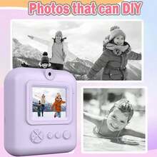 Máy ảnh in ảnh lấy liền cho trẻ em: Máy ảnh kỹ thuật số in ảnh lấy liền HD 1080P hoàn toàn mới, kèm giấy ảnh và thẻ nhớ 32GB. Camera kép HD hoàn hảo cho nhu cầu quay video và chụp ảnh. Lý tưởng cho thanh thiếu niên và người mới bắt đầu. Món quà Giáng sinh và Năm mới hoàn hảo cho cả bé trai và bé gái. - Nhiều màu - Xem 7