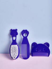 3件套婴儿梳子和刷子套装，适合新生儿和幼儿，温和护理头发，便携式婴儿护理套装，柔软按摩头皮梳子 - 彩色 - 查看 9