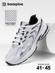 baasploa Men's Thick Sole Retro Mesh Running Shoes, Fashionable Thick Sole Casual Sports Shoes, Men's Lightweight Durable Running Shoes, Unisex Outdoor Casual Sports Shoes, Height Increasing Men's Hiking Shoes, Brand Fashion Shoes, Suitable For All Seasons Size 41-45