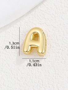 Petite Necklace, Bold Letter Balloon, 3D Initial Letter Gold Plated Pendant Necklace, Personalized Jewelry Women - 金子 - 查看 2