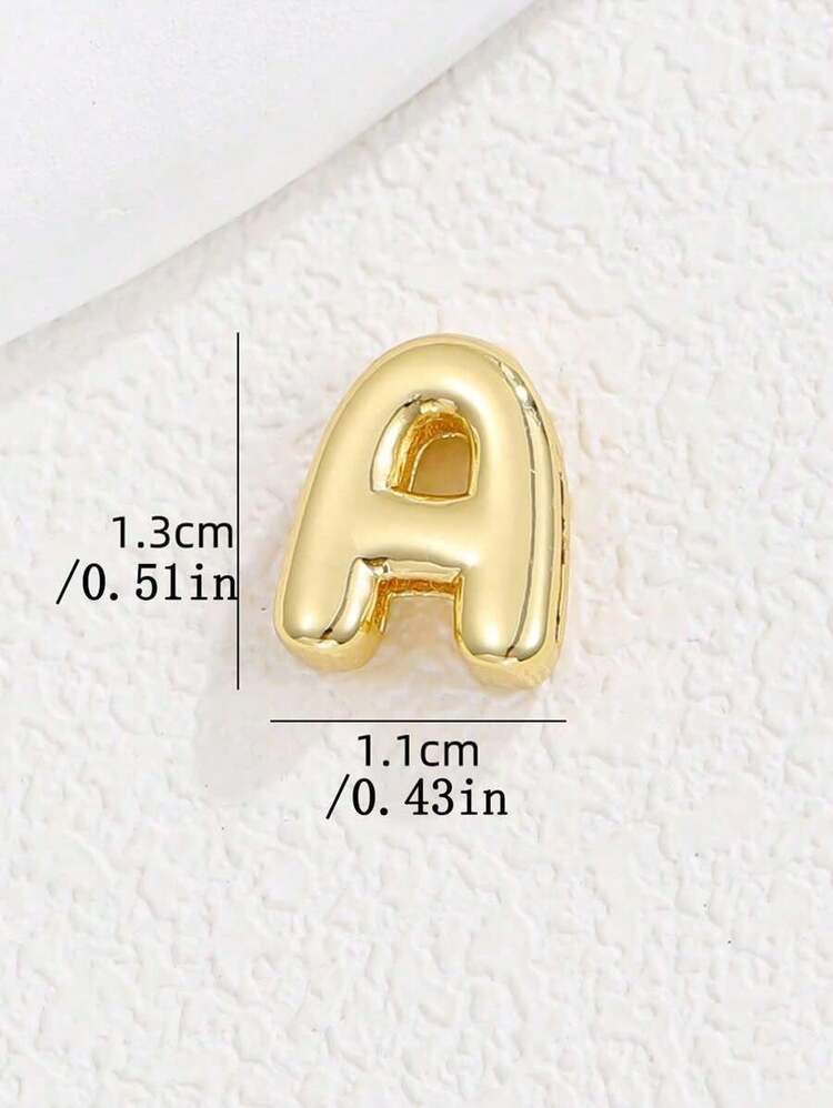 Petite Necklace, Bold Letter Balloon, 3D Initial Letter Gold Plated Pendant Necklace, Personalized Jewelry Women - 金子 - 查看 2