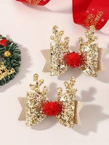 2/4pcs Shiny Antler Butterfly Hairpins, Suitable For Girls' Daily Accessories, Party Decorations, Holiday Gifts, Mother's Day Gifts