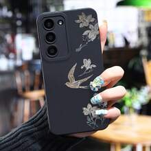 Una nueva funda de teléfono de pájaro blanco de estilo chino diseñada específicamente para la serie  Galaxy S25 Ultra/S24 PLUS/S23+/S22/S21, con diseño de absorción de impactos, antideslizante, ligero, de estilo moderno y funda suave de TPU de alta calidad. - Colores mixtos - Ver 4