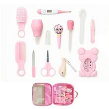 Kit De Aseo Para Bebé 13 En 1 Incluye 1 Cepillo Para Recien Nacidos 1 Peine Aspirador 1 Termometro Electronico 1 Medidor De Temperatura Del Agua 1 Dispositivo De Medicina De Alimentacion 1 Dientes De Masticacion 1 Cepillo De Dientes 1 Cuchara 1 Lima De Uñas 1 Cortauñas 1 Tijera 1 Herramientas De Aseo Para Recien Nacidos Cuidado Del Bebé Diseño Profesional Portatil Silicona Y Acero Inoxidable Excelente Material Resistente Y Duradero Oficina Trabajo Bonito Presente Cualquier Ocasion Regalo Para Estudiantes Regalo De Cumpleaños Regalo Para Navidad Regalo Dia Del Padre Regalo Dia Del Niño Regalo Dia De Las Madres Regalo Para Niños Y Niñas - Rosa - Ver 9