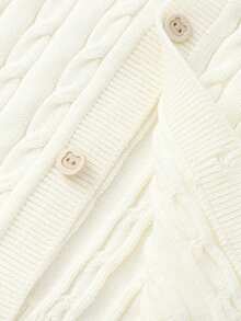 Balabala 2025 Baby Knitted Cardigan, Toddler Boys' Cable Knit Sweater - Soft & Comfortable Daily Warm Layer - Off-white - View 6