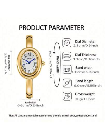 1PC Small Vintage Luxe Bracelet Watch, Minimalist Elegante Waterproof Stainless Steel Quartz Watches, Wear, Birthday view 7