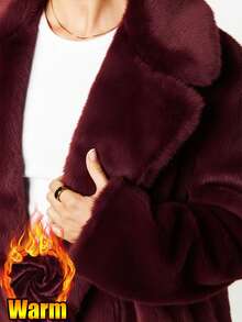 Chaqueta de mujer de piel sintética gruesa, abrigo esponjoso para otoño/invierno, adecuado para el Festival de Primavera y el Día de San Valentín 2026